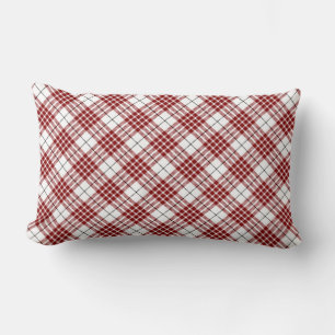 Buchanan tartan red white plaid lumbar cushion