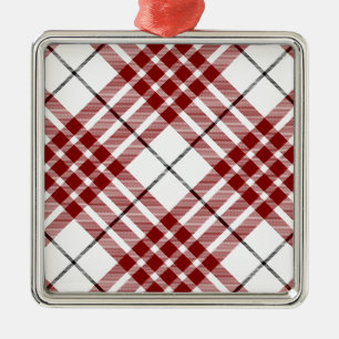Buchanan tartan red white plaid metal tree decoration