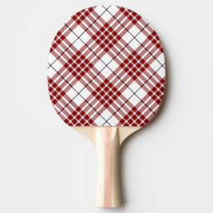 Buchanan tartan red white plaid ping pong paddle