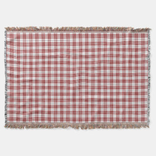 Buchanan tartan red white plaid throw blanket