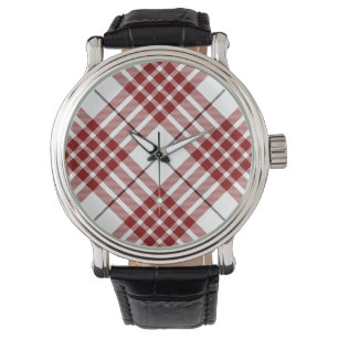 Buchanan tartan red white plaid watch