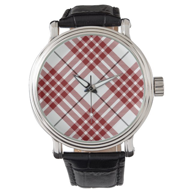 Buchanan tartan red white plaid watch (Front)