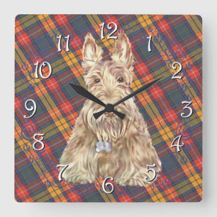 Buchanan Tartan Scottie Square Wall Clock
