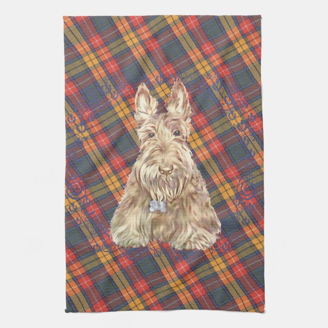 Buchanan Tartan Scottie Tea Towel (Vertical)