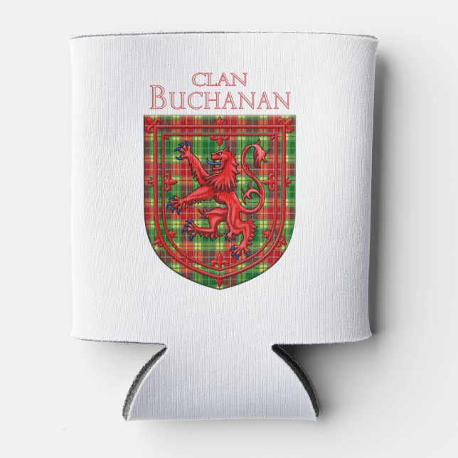 Buchanan Tartan Scottish Plaid Lion Rampant Can Cooler (Front)