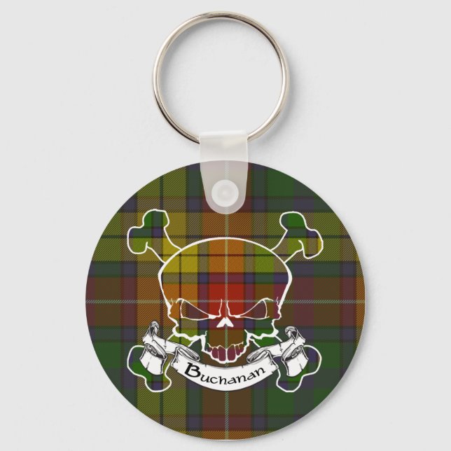 Buchanan Tartan Skull Keyring (Front)
