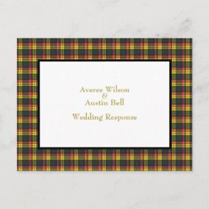 Buchanan Tartan Wedding Response  Postcard