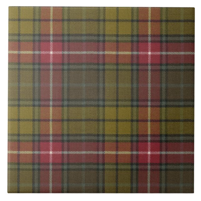 Buchanan Weathered Original Scottish Clan Tartan Ceramic Tile (Front)
