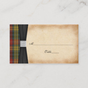 Buchanan Weathered Tartan Wedding Place Cards 2