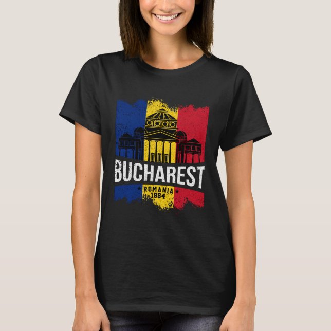 Bucharest Bucuresti Romania National Pride Patriot T-Shirt (Front)
