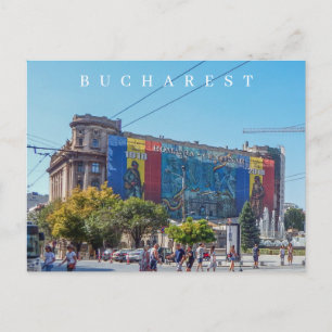 Bucharest Flag Square view postcard