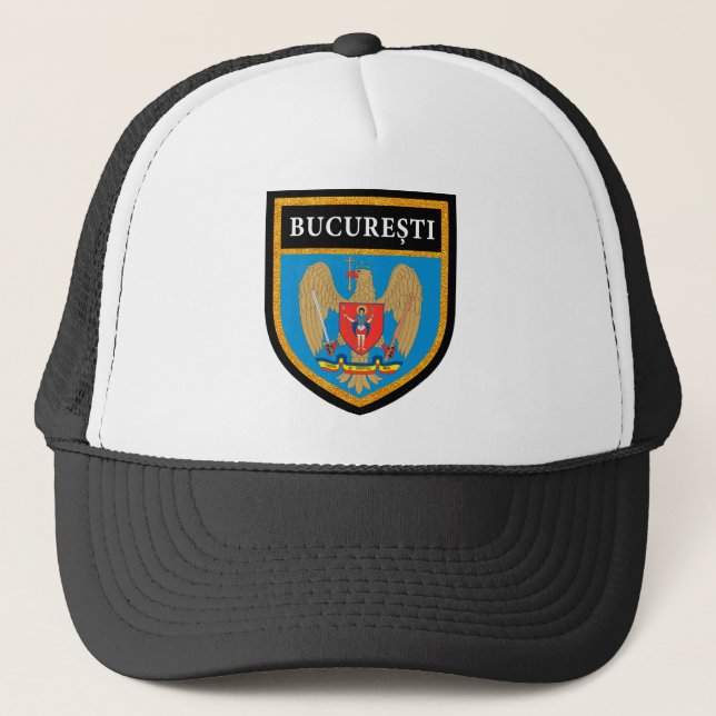 Bucharest flag trucker hat (Front)