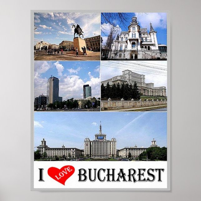 Bucharest - I Love - Romania - Poster (Front)