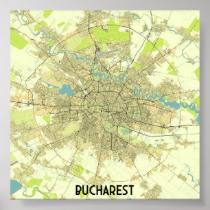 Bucharest map poster