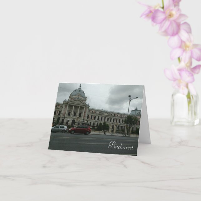 Bucharest Note Card, Standard white envelopes Card (Orchid)