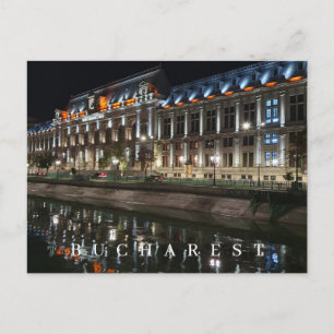 Bucharest Palace of Justice at night view postcard