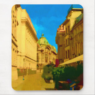 Bucharest Pallace Digital Painting Art Print Mouse Pad