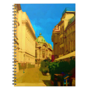 Bucharest Pallace Digital Painting Art Print Notebook