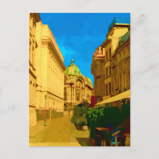 Bucharest Pallace Digital Painting Art Print Postcard (Front)