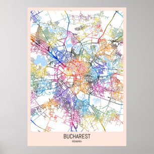 Bucharest Romania City Map Poster