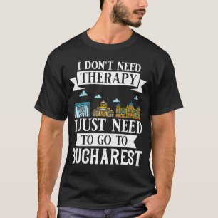 Bucharest Romania City Skyline Map Travel T-Shirt