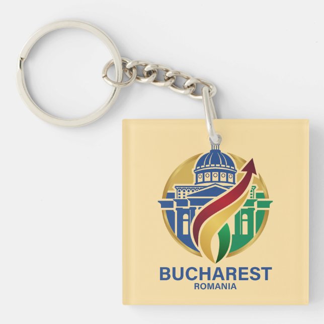 Bucharest Romania Eastern European Key Ring (Front)