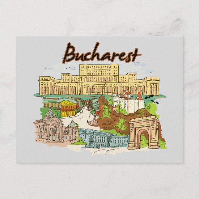 Bucharest, Romania Famous City Postcard (Front)