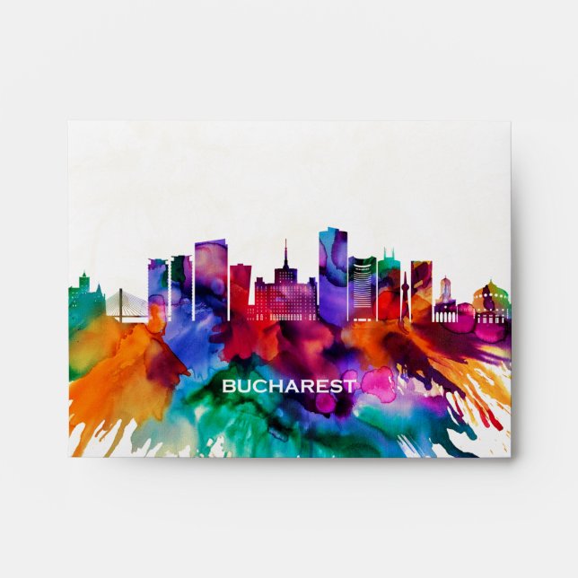 Bucharest Skyline Envelope (Front)