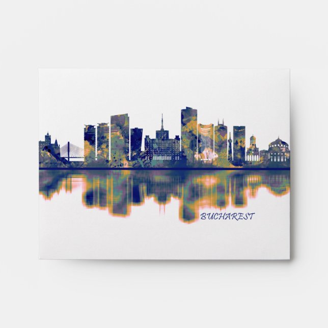 Bucharest Skyline Envelope (Front)