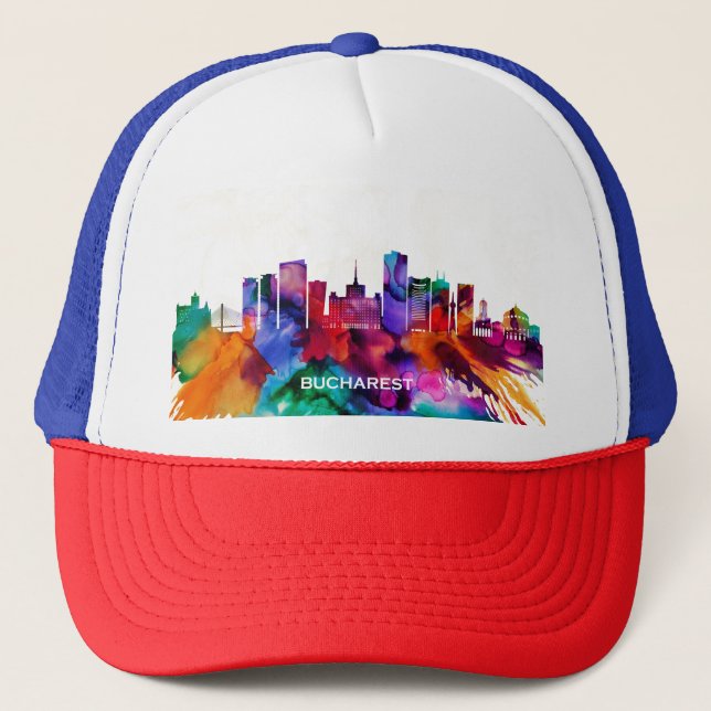 Bucharest Skyline Trucker Hat (Front)