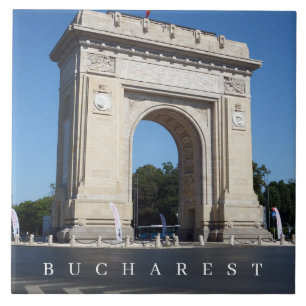 Bucharest Triumphal Arch view ceramic tile