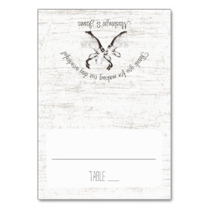 Buck and Deer Birch Wood Seating Card