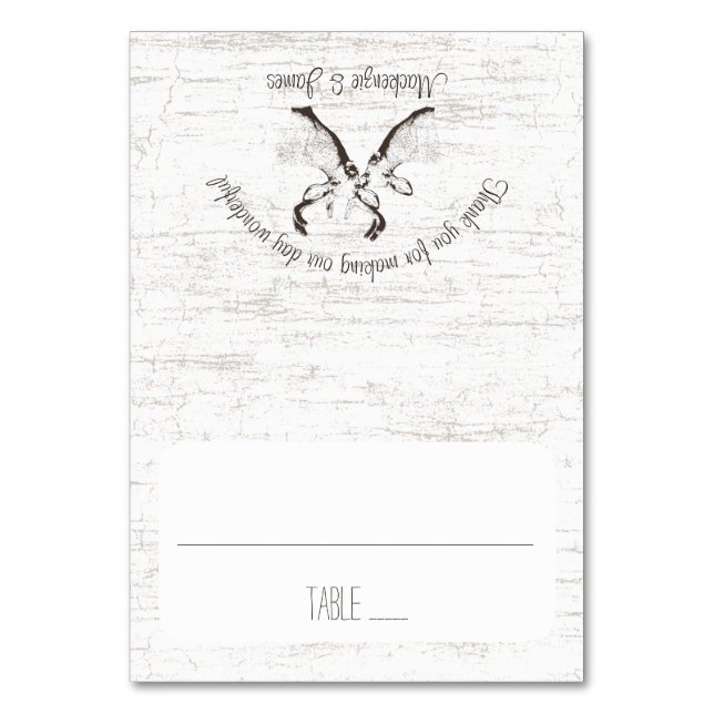 Buck and Deer Birch Wood Seating Card (Front)