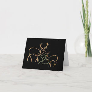 Buck and Doe in Love Note Card