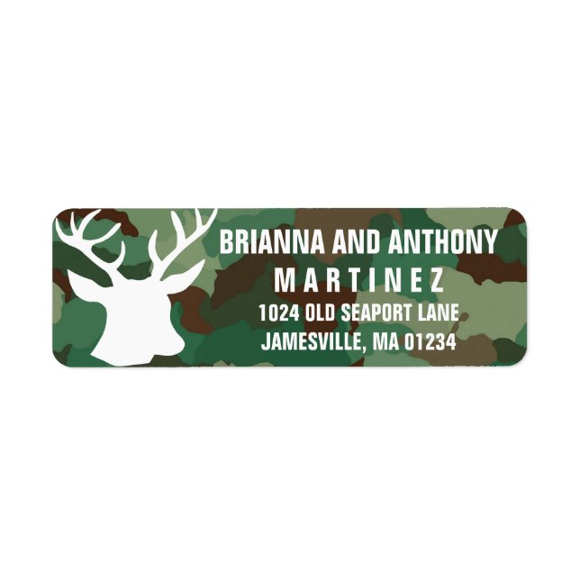 Buck & Camo Personalised Return Address Labels (Front)