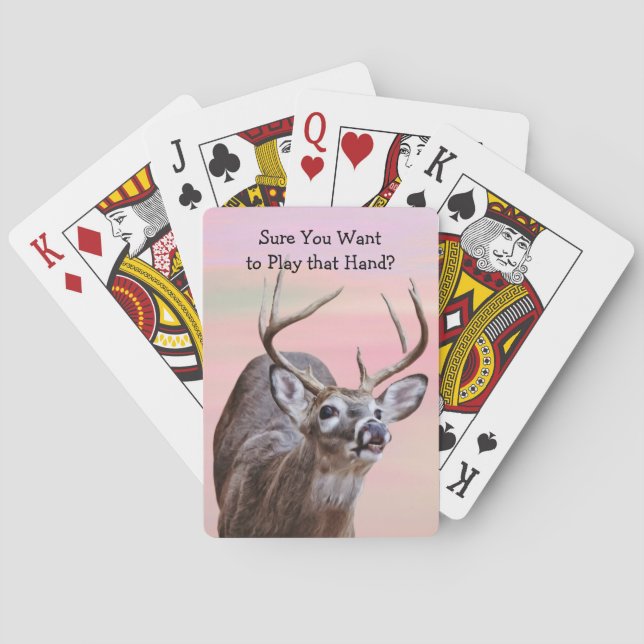 Buck Deer Funny Question Playing Cards (Back)