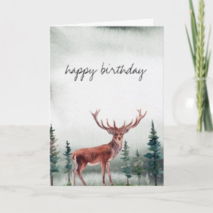 Buck Deer Happy Birthday Personalised Card
