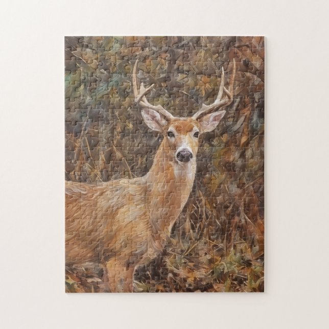 Buck Deer Wild Deer Antlers Art Puzzle (Vertical)