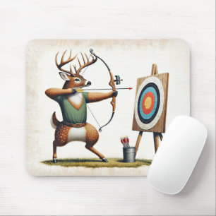 Buck Deer With Bow and Arrow Mouse Pad