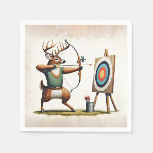 Buck Deer With Bow and Arrow Napkin