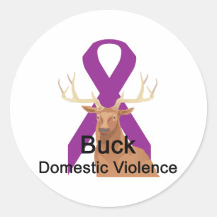 Buck-Domestic-Violence Classic Round Sticker