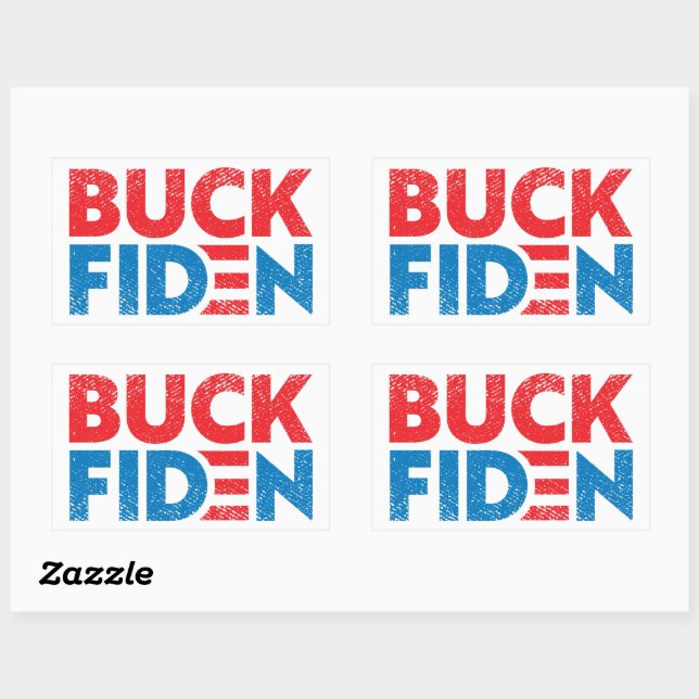 Buck Fiden funny anti Biden pro Trump Rectangular Sticker (Sheet)