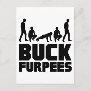 Buck Furpees -- Burpees Fitness Postcard