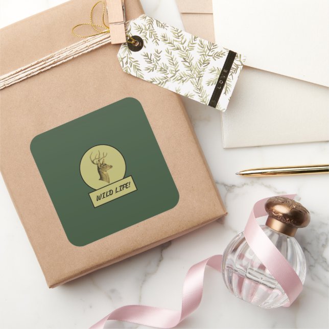 Buck Head Dark Green Stickers (Gifting)