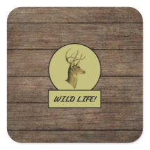 Buck Head Dark Wood Stickers