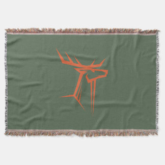 Buck Hunter Orange and Camo Green Blanket