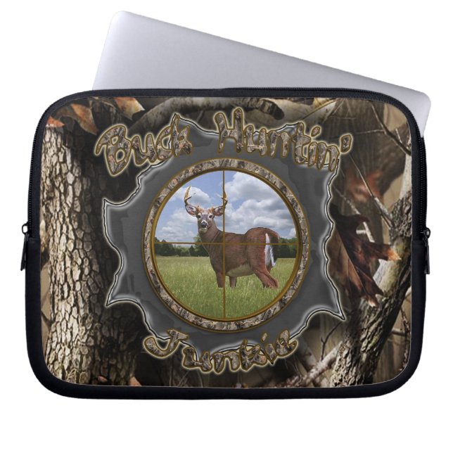Buck Huntin' Junkie Laptop Sleeve (Front)