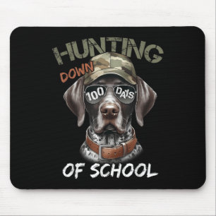 Buck Hunting Down 100 Days Of School Dog 100th Day Mouse Pad