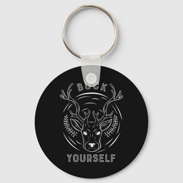 Buck Hunting Yourself Key Ring (Front)