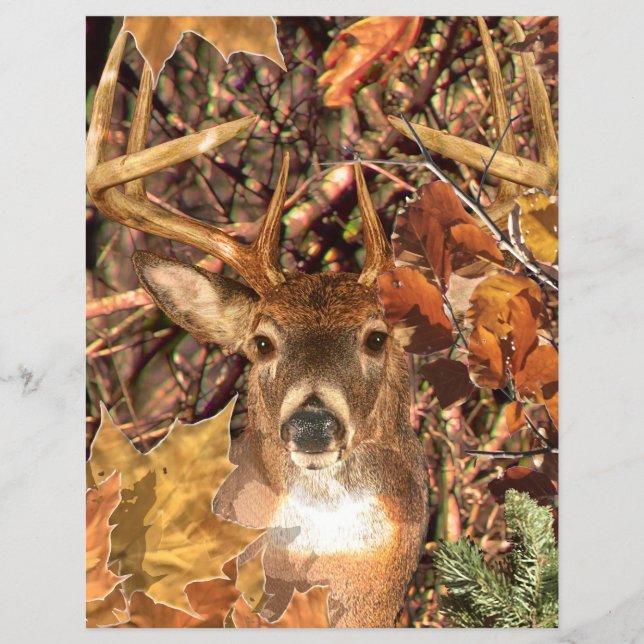 Buck in Camo White Tail Deer Flyer (Front)